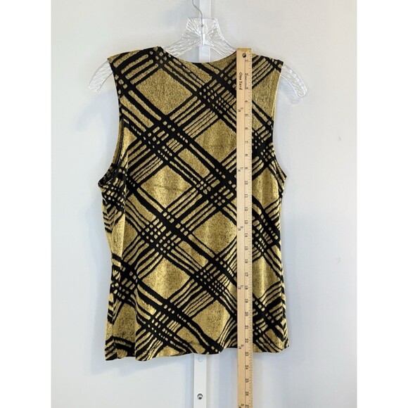Vintage Banana Republic Gold Black Knit Tank Top | Made in Israel | M - Picture 4 of 7